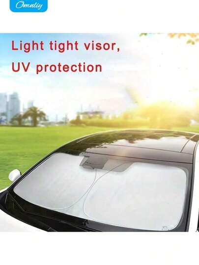 Lightweight & Foldable Car Windshield Sunshade - Ultimate Sun & Heat Protection For Model Y/3 SUVs - Keeps Your Car Cool And Protects Your Dashboard