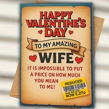 1张“情人节快乐”温馨情人节贺卡，创意便签设计，送给妻子的最佳礼物，高品质贺卡带信封（12x17厘米）/（4.72x6.7英寸） - 彩色 - 查看 12