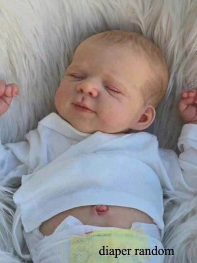 48厘米/19英寸全身软胶娃娃，重生女婴，3D彩绘皮肤，血管清晰可见，逼真睡眠娃娃，公主生日礼物，适合3岁以上儿童