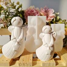 4pcs DIY Resin Mold Set Heart Star Angel Cement Plaster Mold Little Fairy Little Angel Heart Star Cement Aromatherapy Candle Decorative Ornament Silicone Mold - Silicone Mold Kit - View 9