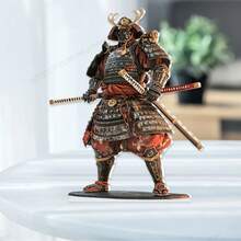 波西米亚武士亚克力雕像，15x12厘米 - 波西米亚日式主题装饰，多用途桌面摆件，适用于家居、办公室、咖啡馆 - 理想礼物，无需用电 - 彩色 - 查看 3