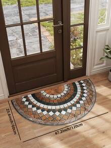 DAJIANG 1pc Bohemian Semi-Circle Door Mat Runner Area Rug, Multi-Color Stone Doormat Welcome Carpet, Suitable For Bathroom, Kitchen, Entryway, Hallway, Bedside, Living Room, Bedroom. Washable, Anti-Slip Backing Rugs For Autumn/Winter, Thanksgiving, Valentine's Day Decoration, Ramadan Festival Decor, Decorative Rugs, Bathroom Accessories Essentials, Room Decor Set - Multicolor - View 14