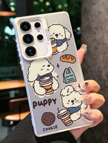 1pc Graffiti Puppy Design Fashionable White Phone Case, Featuring Anti-Fall And Scratch-Resistant Full-Body Protection, Suitable For Daily Use And Travelers, Compatible With IPhone XR/11 Pro Max/7P/8P/12 Pro/12 Pro Max/13 Pro/13 Pro Max/14 Pro/14 Pro Max/15 Pro/15 Pro Max/14/15Plus/16E/16 Pro/16 Pro Max/17 Pro/17 Pro Max/Air/SMART8, Galaxy A55/A15/S23/S24/S25 Ultra - White - View 11