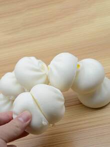 1pc Realistic White Bun/Steamed Bun Soft Squishy Slow Rebound Food Model, Stress Relief Squeeze Toy - White - View 2