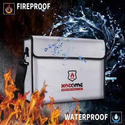 Flame Resistant Waterproof Document Bag With Zipper, Cash A4 Travel Large Flame Resistant Waterproof Money Bag,Suitable For Cash, Mobile Phones, Keys, Credit Cards