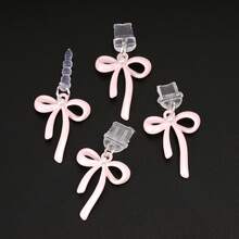 1pc Pink Bow Charm/Phone Charging Port Dust Plug/Decoration Pendant/Compatible With Iphone/Type-C/Android Plug - Pink - View 8