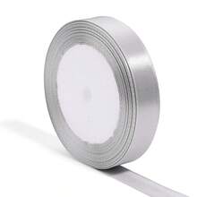 25 Yards/Roll Silver Gray Polyester Gift Wrapping Ribbon, Suitable For DIY Woven Hair Accessories, Clothing, Shoes, Bags, Flower, Gift Box Packaging, Holiday Party Decorations - Grey - View 9