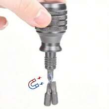 迷你钛合金螺丝刀 1/4英寸磁性螺丝刀 7合1 S2合金钢钻头 EDC家用维修工具 - 銀色 - 查看 8