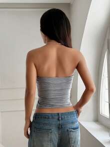 Sunny Girly Summer Women's Y2K Sexy Striped Tube Top, Suitable For Casual, Home, Street And Commute Wear - Navy Blue - View 11