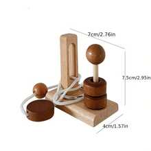 Un jeu de puzzle en bois de 6 pièces, un jouet de réflexion extrêmement stimulant avec des colonnes et une gamme de blocs intellectuels pour déchiffrer et résoudre des énigmes afin de favoriser le développement cognitif. - Multicolore - Voir 7