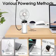 1pc Summer Handheld Electric Fan 5-Speed Quiet USB Rechargeable Portable Mini Fan Indoor/Outdoor Student Cartoon Handheld Portable Rechargeable Mini Fan - Multicolor - View 9