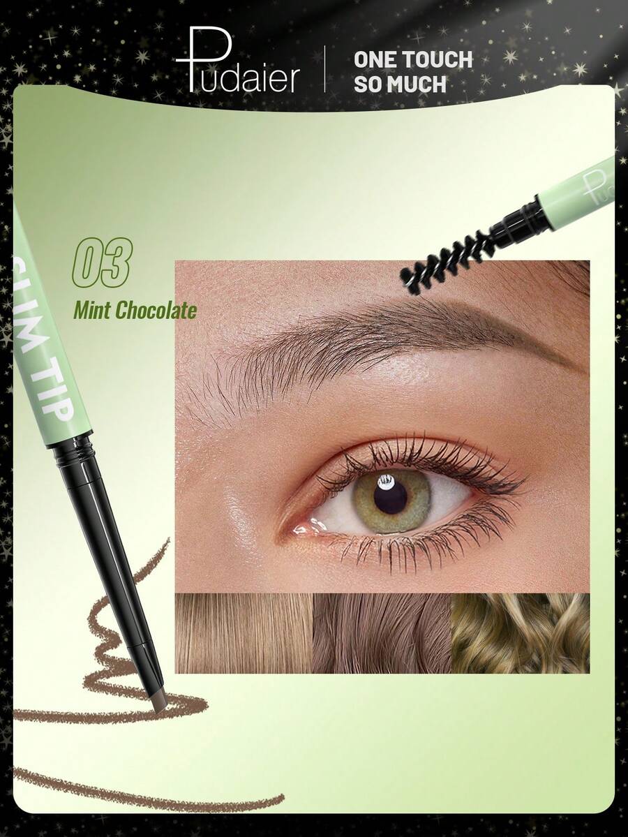 双头眉笔（带刷头）——防水、防汗、持久、超细笔尖，黑色、灰色、深棕色，完美打造自然或狂野妆容 - #03 - 查看 1