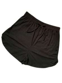 Short Feminino Preto Canelado Básico Elastano Larguinho - Preto - Visão 11