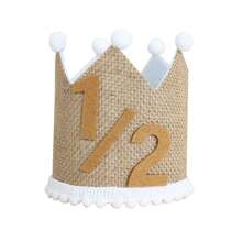Bohemian Style Coarse Linen Birthday Crown Hat, Suitable For 1.5 Years Old Children - Suitable For Boys And Girls - Party Headpiece, Photo Prop, Arts And Crafts Supplies