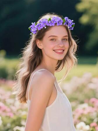 1pc Rhinestone Flower Headband, Elegant Princess Style Pearl Flower Crown Headpiece, Suitable For Wedding, Engagement, Holiday Party, Date, Birthday, Casual, Christmas, Valentine's Day, Women Hair Accessories