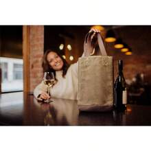 LEGACY - Bolsa Enfriadora de Vino de Lona Encerada Envejecida para 2 Botellas - Caqui - Ver 2