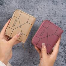 Cartera de Mujer Corta y Sencilla, Tarjetero, Monedero - rosa claro - Ver 5
