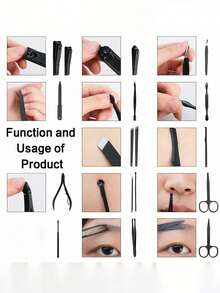 8/24pcs  - Grooming Kit With Luxurious Upgraded Travel Case Manicure Set Professional Pedicure Kit Nail Clippers Kit - Nail Care Tools - Đỏ - Xem 6