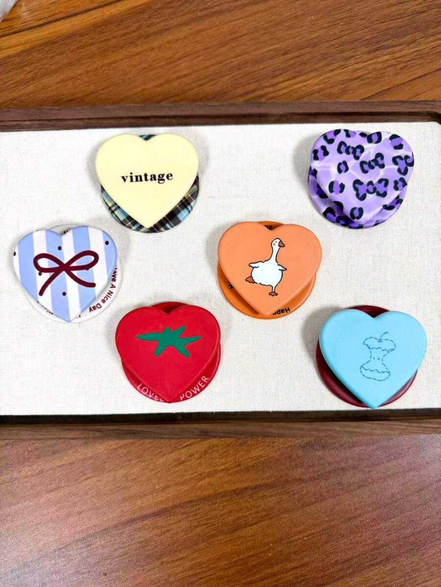 Valentine's Day INS Style Heart-Shaped Magnetic Phone Stand, Cartoon Phone Expandable Foldable Multi-Function Stand, Suitable For Magnetic Phone Cases - Multicolor - View 1