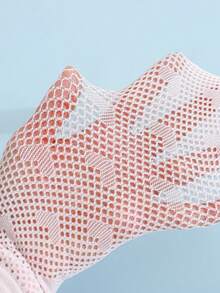 2 Cặp quần tất lưới Jacquard họa tiết trái tim cho bé gái, phù hợp cho mùa xuân/hè - Nhiều màu - Xem 7