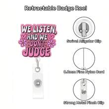 New Cross-Border Hot-Selling Source Manufacturer Acrylic DIY Accessories Telescopic Badge Clip Easy-Pull ID Badge Holder - 搭配360度旋轉夾 - 查看 3