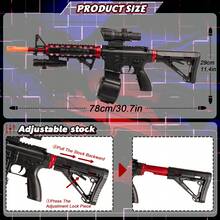 Electric Gel Ball Blaster With Manual And Electric Dual Mode, Includes Goggles, Drum, Holographic Sight, And Tactical Flashlight, Suitable For Backyard Fun And Outdoor Team Shooting Games. - 黑紅色 - 查看 4
