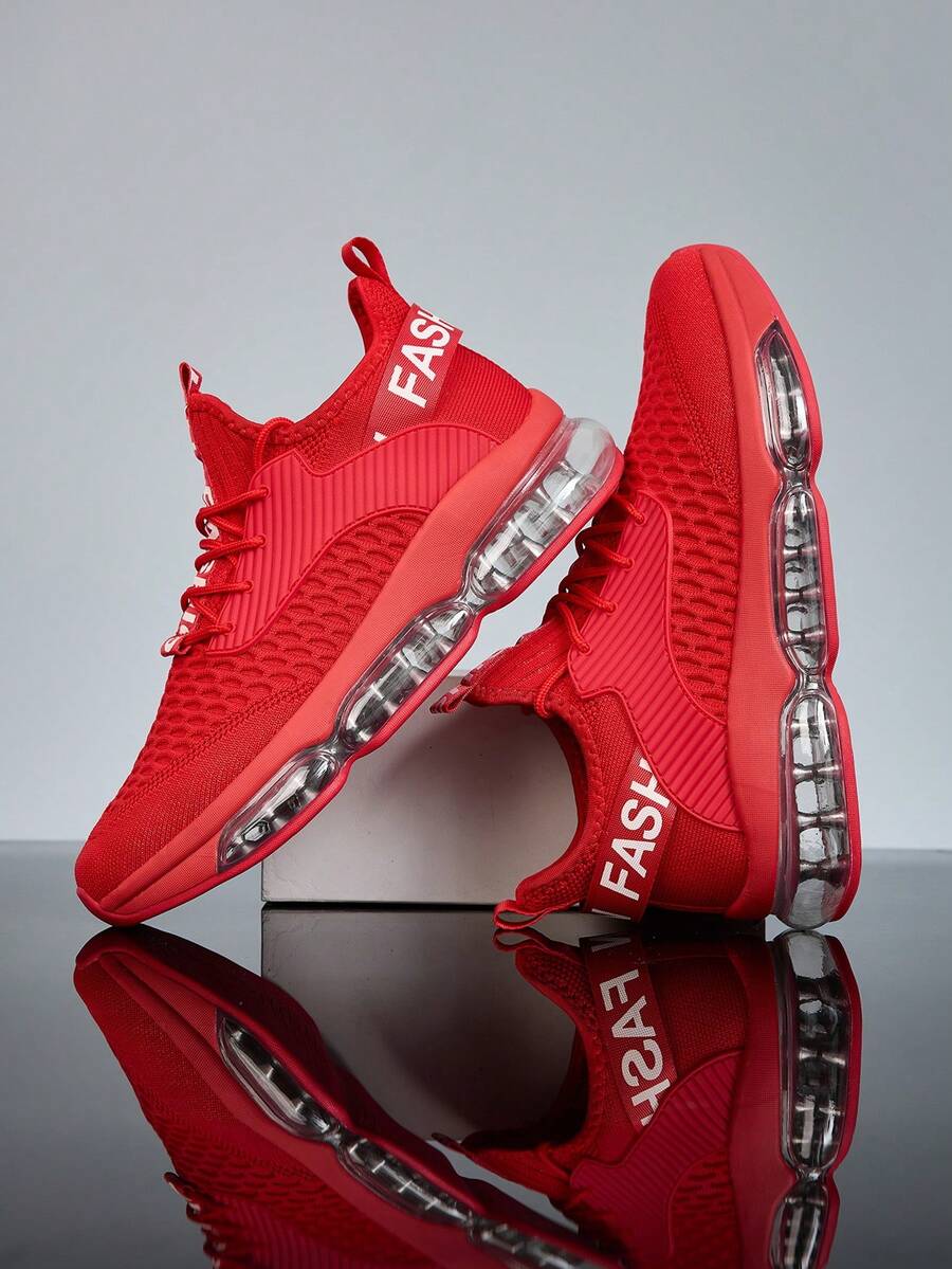 Chaussures de sport casual à mailles aérées et ajourées pour hommes, convenant pour toutes les saisons - 5001 Rouge - Voir 1