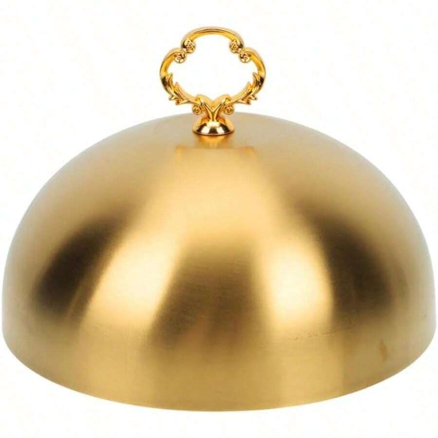 Alipis Tapa De Acero Inoxidable Para Derretir Queso Y Cubierta Antisalpicaduras Campana Redonda Con Asa Para Cocina Parrilla Y Plancha 5.51 Pulg Dorado - como en la foto - Ver 1