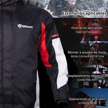 Impermeable Motociclista Refleante con Capuca Desmontable a CalidadTrae de a Motocicl con Cubia  Zapato para ore y Muer - Blancoynegro - Ver 8