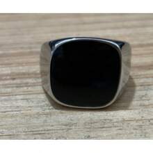 Black And Gold Men's Ring Personality Glossy Surface Epoxy  Titanium Steel Ring Cross-Border Unisex Fashion - 大滴膠鋼色18306 - 查看 8