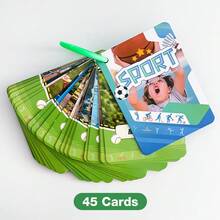 45PCS Sports Vocabulary Flash Cards – PE Learning Resource For Kids, Teachers & Students – Homeschool Classroom Activity With Hiking, Archery, Skating - Multicolor - View 11
