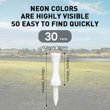 FINGER TEN Golf Castle Tees Wood Value 30 Pack, High Quality Wood Tees With Stopper For Consistent Height, Enhanced Visibility For Men Women Golfer