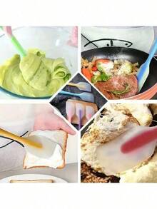 1/2/4 Pcs Silicone Spatula, Mini Silicone Scraper, Jam Scraper, Heat Resistant Butter Scraper, Mixing Baking Tool, Kitchen Utensil, Apartment Essential (Length 21cm/8.26in) - Multicolor - View 8