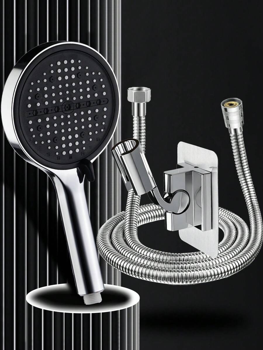 (Bộ 3 món) Vòi sen áp lực cao, vòi sen mưa điều chỉnh 8 chế độ với ống dẫn bằng thép không gỉ dài 59 inch và giá đỡ vòi sen cầm tay, bộ vòi sen phòng tắm, phụ kiện phòng tắm, dụng cụ phòng tắm