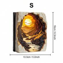 1件裝 Sunset In A Book/Deep Blue 木製不對稱拼圖，動物造型2D拼圖玩具，適合兒童與成人，益智遊戲，派對、假日、聖誕與生日禮物，獨特魔幻桌面裝飾創意木製拼圖禮品 - 彩色 - 查看 18