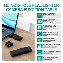 Portable Electronic Lighter Camera And Recording Device - 1080P HD Monitoring System, With 32GB Memory Card, Supports One-Button Recording And Loop Recording (No WiFi Required). - Black+32GB - View 5