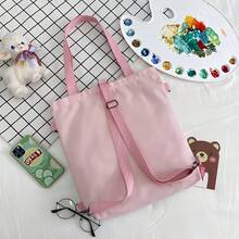 1个史努比学生帆布单肩包，樱桃红设计，适合作为节日礼物、生日礼物、情人节礼物、课本收纳包、返校礼物