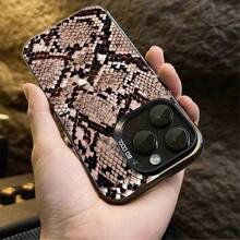 1pcs Snake Skin Pattern Phone Case Compatible with Apple Phone 17ProMax 16 15 14 13 12 11ProMax Pro Xs Max XS X 7plus 8plus Galaxy S21 S22 S23 S24 S25 Ultra Silicone Shock Proof Vintage Light Luxury Style Fashion Stunning Can Be Given To Friends or Yourself - Negro - Ver 5