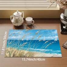 1 pieza Felpudo de secado absorbente con estampado de estrella de mar y océano, estilo de verano. Decoración de cocina, felpudo para máquina de café, felpudo hecho a mano para escurrir cafeteras, felpudo de piso de cocina, felpudo de mesa de comedor, felpudo de encimera de cocina para secar tazones, felpudo de desayuno, felpudo de drenaje resistente al calor y antideslizante, felpudo de drenaje de diatomita, oculta manchas, felpudo de cocina súper absorbente, fácil de limpiar para escurridor de platos, adecuado para cocina, mesa de comedor, cafetería, bar, vacaciones, fiestas, decoración del hogar, regalos festivos - Multicolor - Ver 19