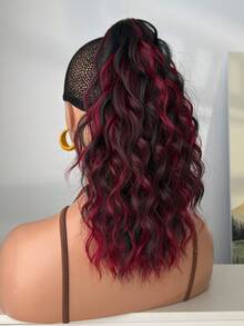 Tóc giả đuôi ngựa kiểu móng vuốt, màu đỏ nổi bật, dài 16 inch, tóc ngắn gợn sóng, sợi tổng hợp chịu nhiệt, thích hợp cho bé gái và phụ nữ dự tiệc hoặc sử dụng hàng ngày. - Nhiều màu - Xem 5