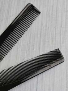 4pcs 1 Black Comb 1 Hair Brush 1 Black Hair Clip 1 Black Blue Spray Bottle Ultra Thin Men's Hair Cutting Flat Comb, Black Carbon Steel Professional Hair Cutting Comb, Anti-Static Comb, Hair Styling Special Comb Anti Static Hair Straightening - Multicolor - View 4