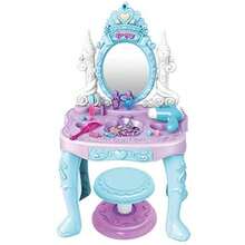 Juego de Mesa de tocador de Belleza de fantasia para niños pequeños con Luces Accesorios de Moda y Maquillaje para Juegos de simulacion JugueteConveniente y duradero, favorito para niños - Multicolor - Ver 2