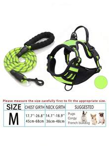Large/Medium/Small No-Pull Dog Harness & Leash Set With 4 Buckles, Adjustable Padded Vest, Control Handle, And Reflective Night-Visible Design, Suitable For Dogs Of All Sizes - Multicolor - View 19