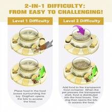 Level 2 In 1 Dog Puzzle Toy For Small/Medium/Large Dogs Treat Puzzles Slow Feeder Enrichment Food Feeding Dispenser Puppy Mental Stimulation Brain Stimulating Mind Toys Christmas New Year Gift - 柔和的黃色 - 查看 5