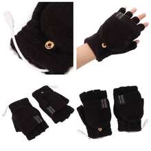 Guantes con Calefaccin, Calentadores de Manos con Calefaccin Elctrica Manos Completas y Medias Elctricas Calefaccin de Camping de Doble Cara Guantes Clidos para Computadora Porttil Negro - Negro - Ver 1