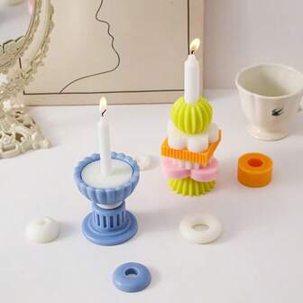 1个新款创意叠叠乐许愿池设计香薰蜡烛，手工创意礼品和纪念品，非常适合家居装饰/卧室装饰蜡烛、摄影道具、氛围蜡烛、室内装饰品以及送给朋友的创意礼物、手工礼物、节日礼物、情人节礼物、婚礼回礼、新年礼物、感恩节礼物、母亲节礼物、送给女性朋友的礼物、节日蜡烛等。