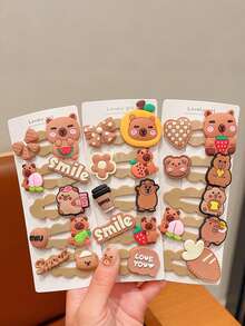 5pcs/10pcs Random Color Hair Clips Set, Back To School Student Hair Clips, Cute Minimalist Hair Accessories For Girls, Non-Slip Lightweight And Durable Hair Clips - Multicolor - View 2