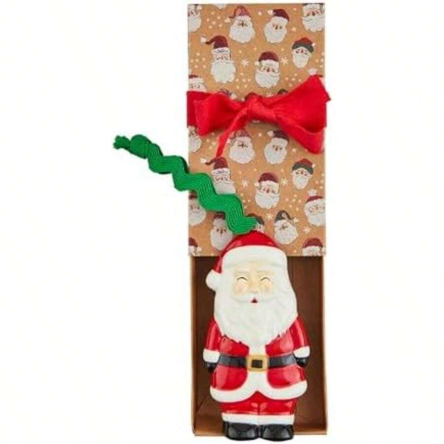 Mud Pie - Adornos de cerámica en Caja, Papá Noel, 4 1/2 Pulgadas x 2 1/2 Pulgadas(default) - Multicolor - Ver 1
