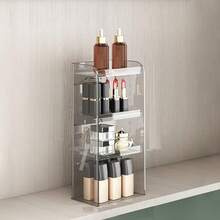 Adjustable Bathroom Storage Rack - Transparent Plastic Countertop Organizer, Multi-Tier Design, Suitable For Cosmetics, Jewelry And Makeup Brushes - Space-Saving Vanity Storage, Compact Design, Height Under 27 Inches, Clear Plastic Cosmetic Storage Box - Lightweight Portable Lipstick And Eyeshadow Brush Holder, No Assembly Required, Suitable For Bathroom Vanity, Minimalist And Lightweight, Easy To Clean, Can Be Used To Display Jewelry, Ideal For Small Spaces.