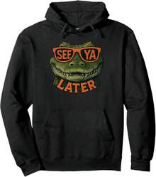 Winter Clothes For Women See Ya Later Alligator Shirt Funny Gator Sunglasses Pullover Hoodie - 黑色 - 查看 5